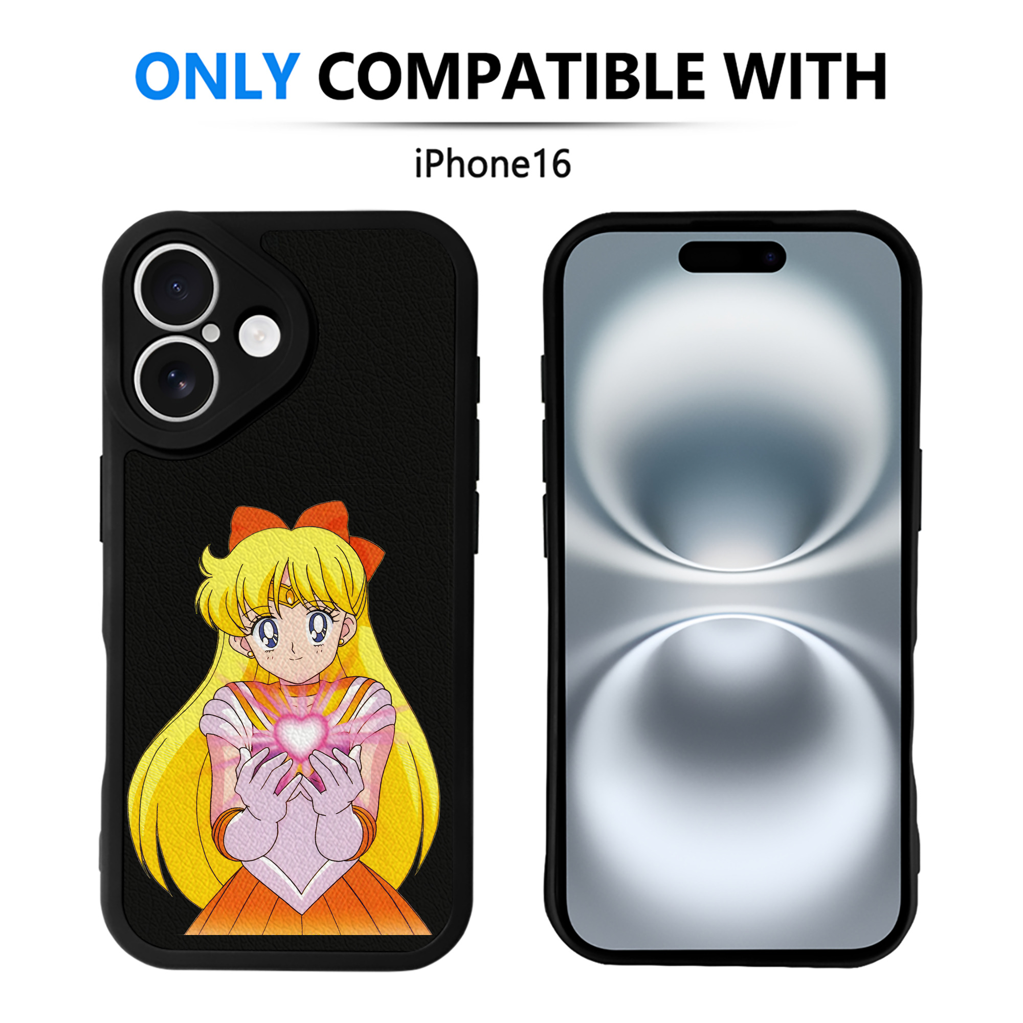 （画像用） 美少女戦士セーラームーン 愛野 美奈子 あいの みなこ Sailor Moon Aino Minako 【iPhone 16シリーズ対応】シリコンスマホケース（レザー調） 材質：シリコン